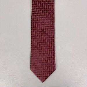 ERMENEGILDO ZEGNA MENS SILK TIE RED WITH DESIGN